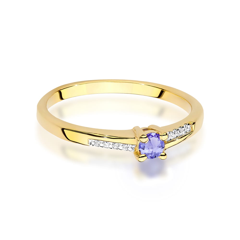 Gold Ring With Tanzanite And Diamonds
