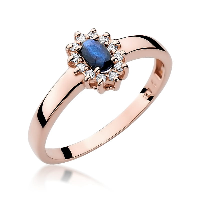 Gold Ring With Sapphire And Diamonds