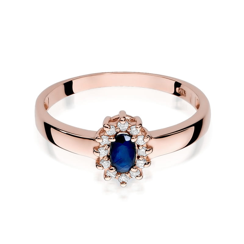 Gold Ring With Sapphire And Diamonds