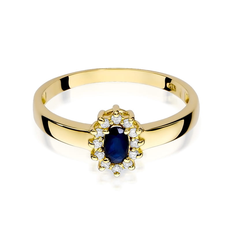 Gold Ring With Sapphire And Diamonds
