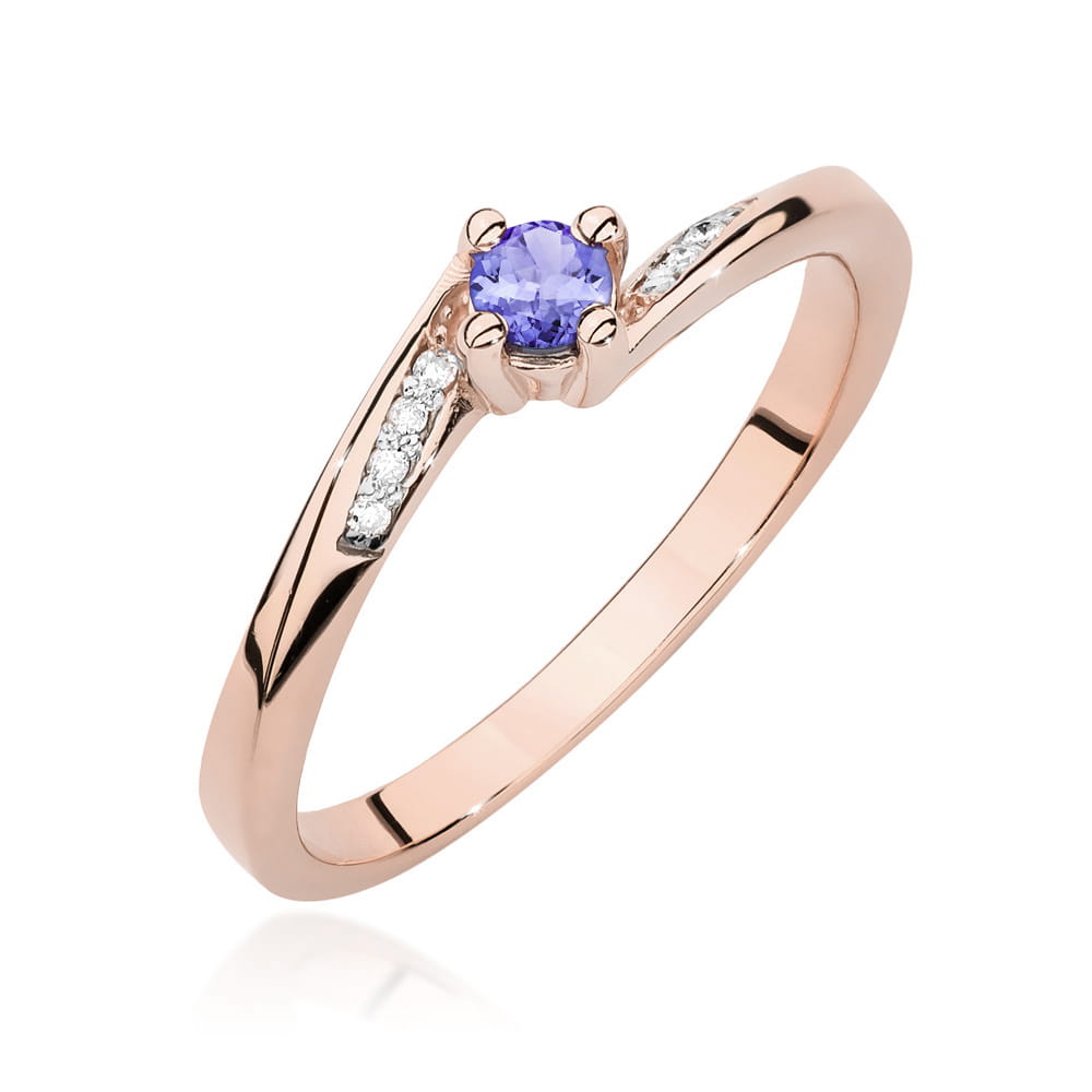 Gold Ring With Tanzanite And Diamonds