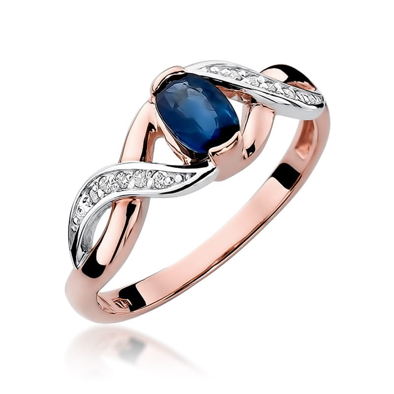 Gold Ring With Sapphire And Diamonds
