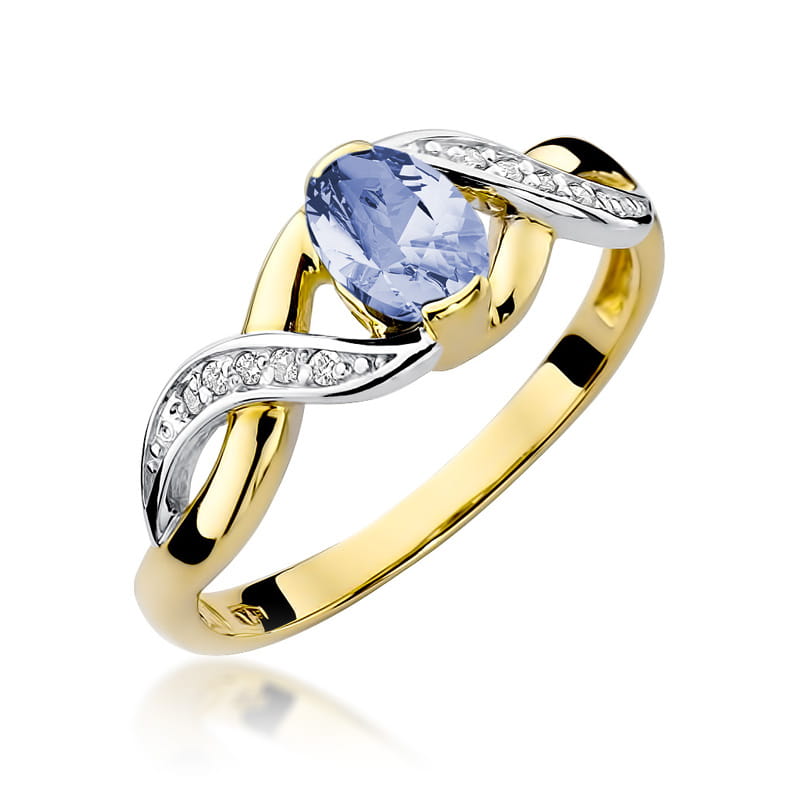 Gold Ring With Tanzanite And Diamonds