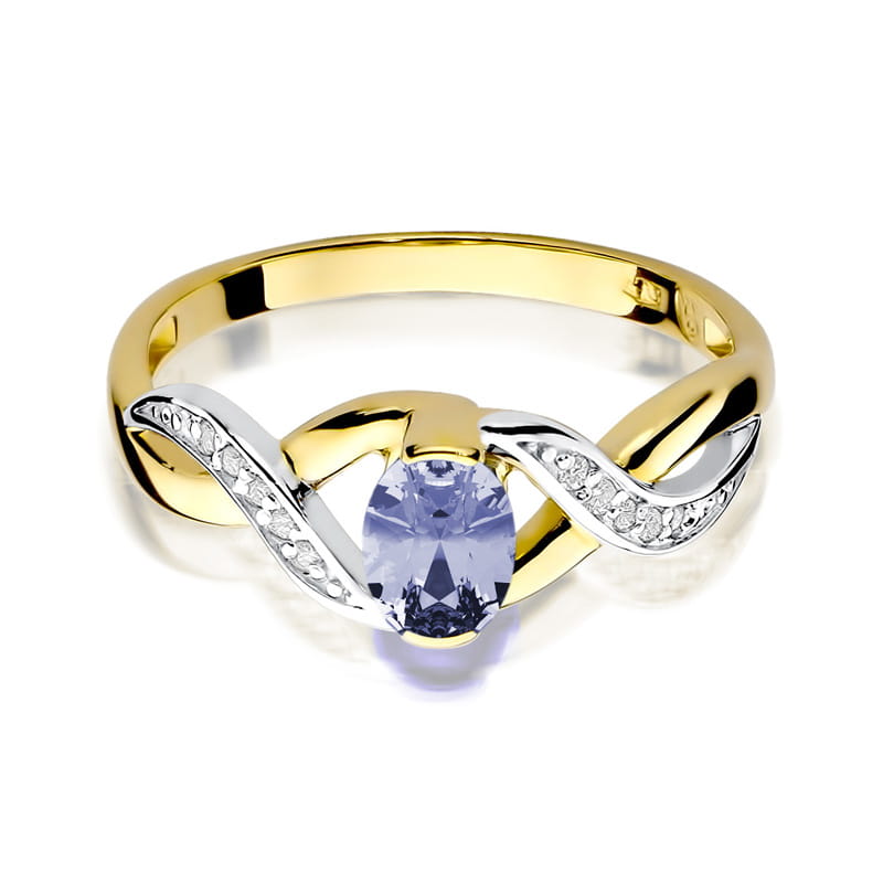 Gold Ring With Tanzanite And Diamonds