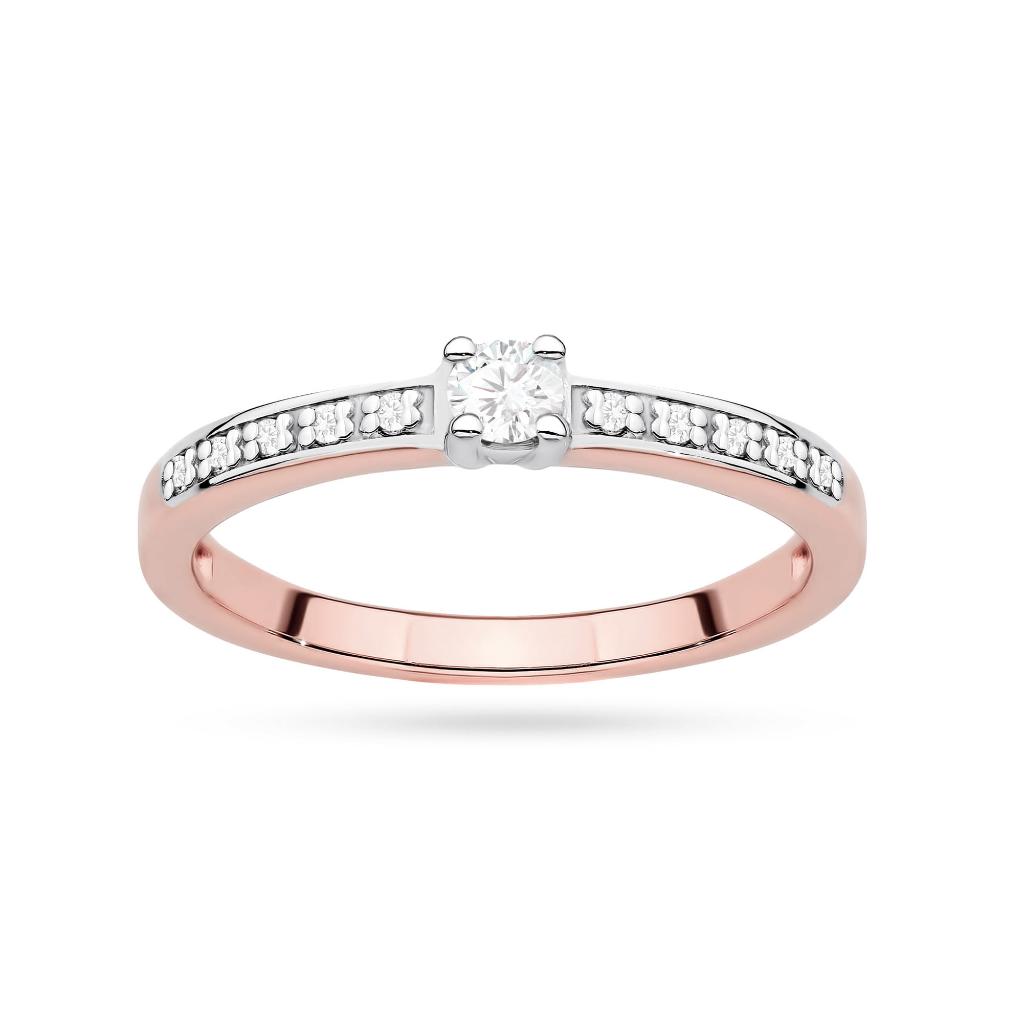 Auksinis Žiedas Su Labaratoriniais Deimantais