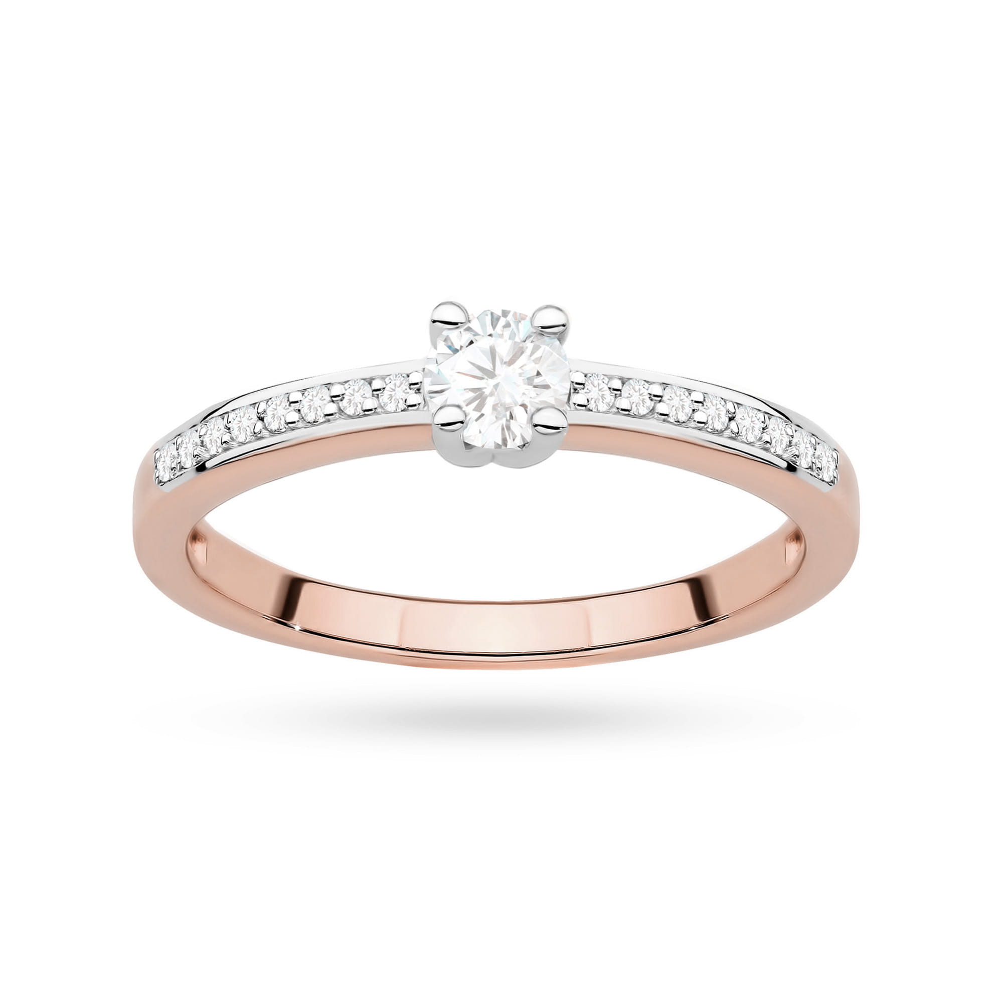 Auksinis Žiedas Su Labaratoriniais Deimantais