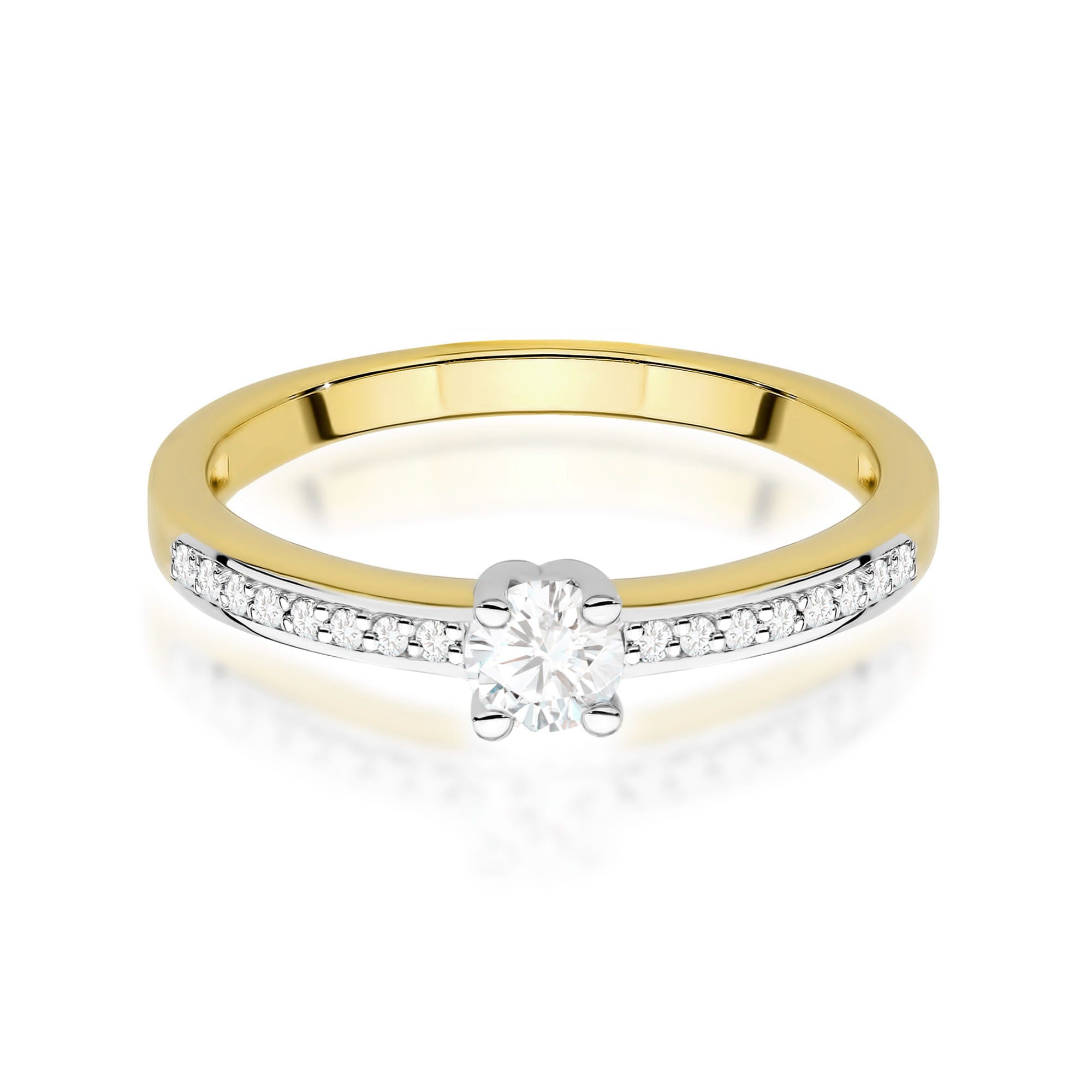 Auksinis Žiedas Su Labaratoriniais Deimantais