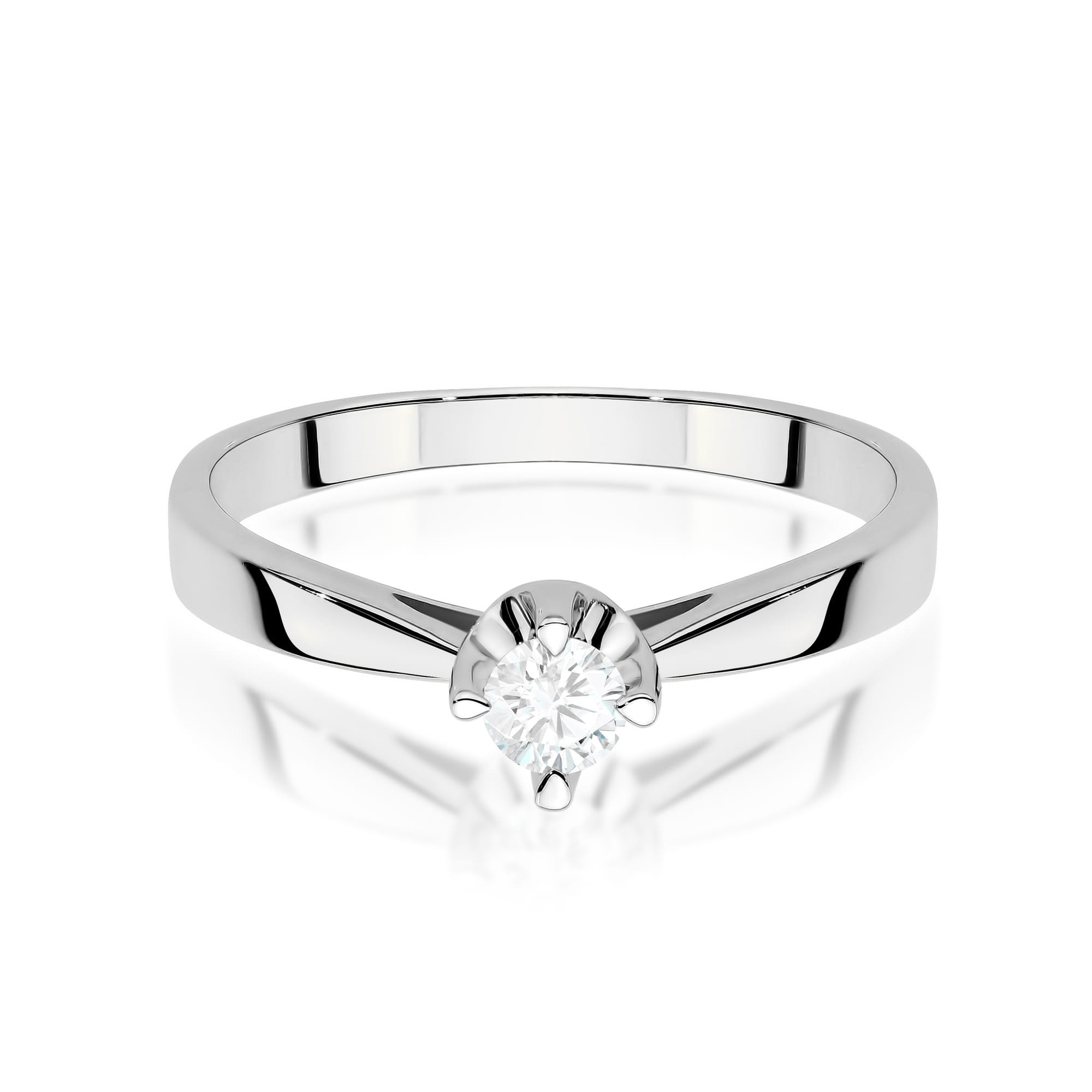 Auksinis Žiedas Su Labaratoriniu Deimantu