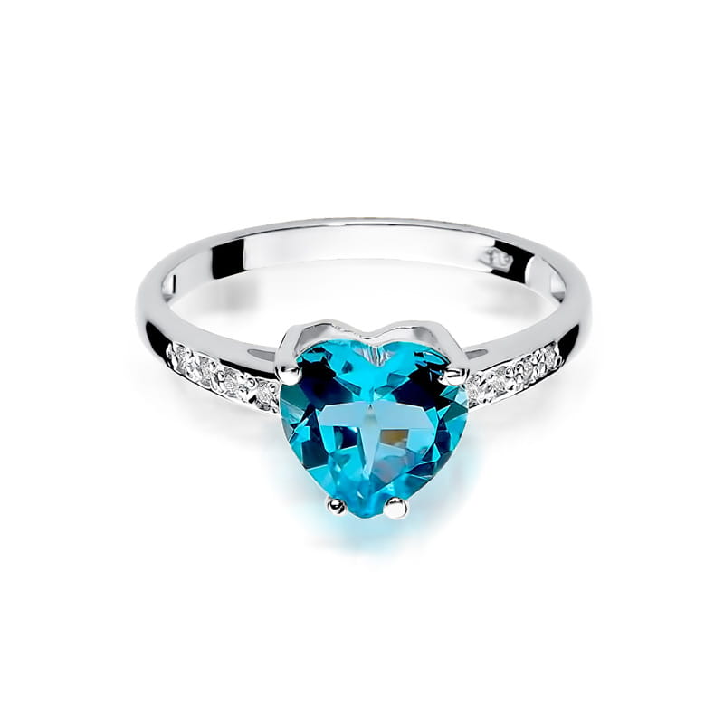 Gold Ring With Topaz And Diamonds