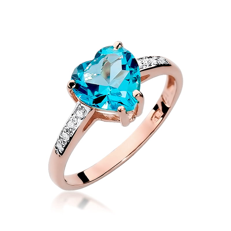 Gold Ring With Topaz And Diamonds