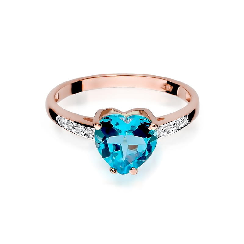 Gold Ring With Topaz And Diamonds