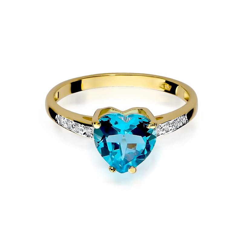 Gold Ring With Topaz And Diamonds