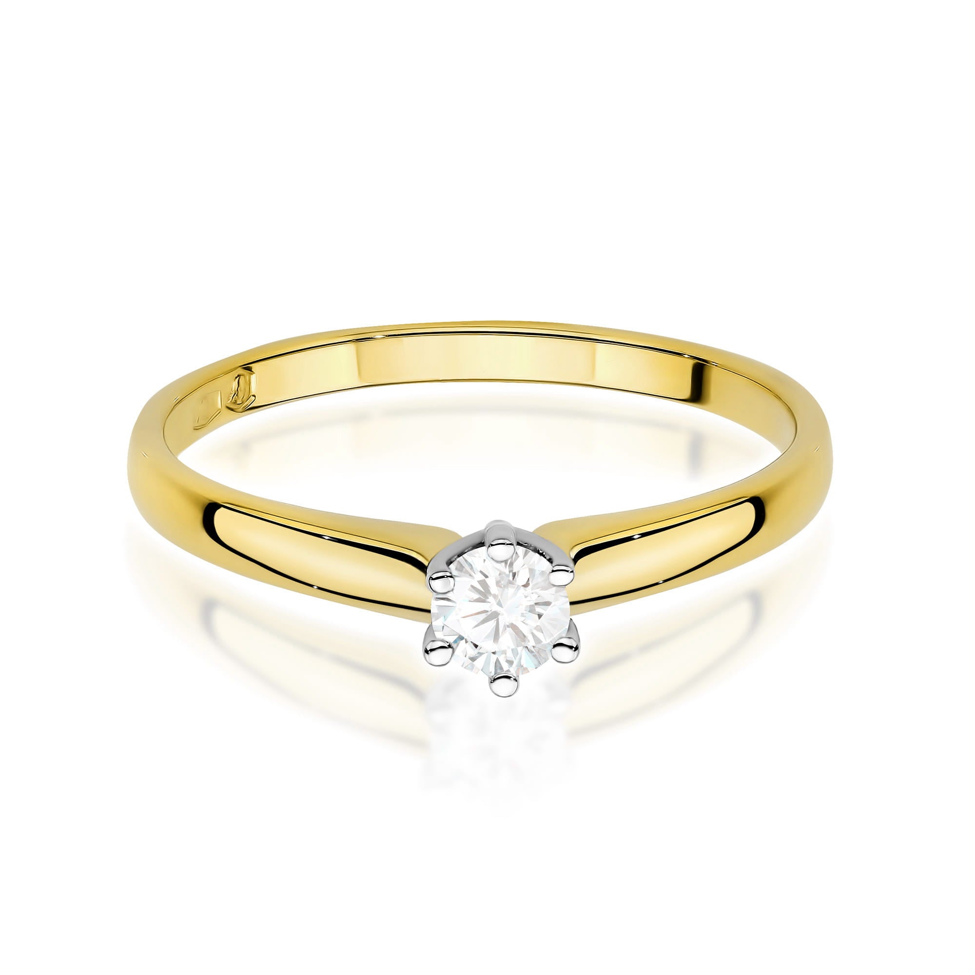 Auksinis Žiedas Su Labaratoriniu Deimantu