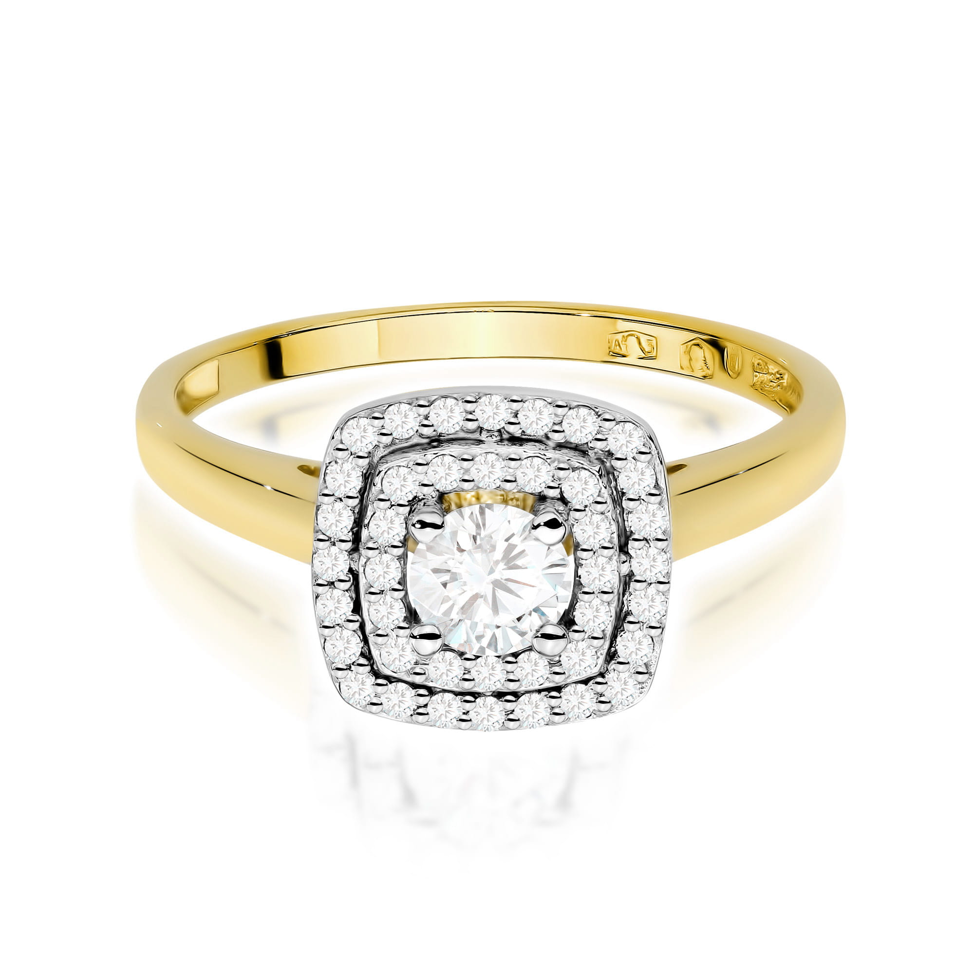 Auksinis Žiedas Su Labaratoriniais Deimantais