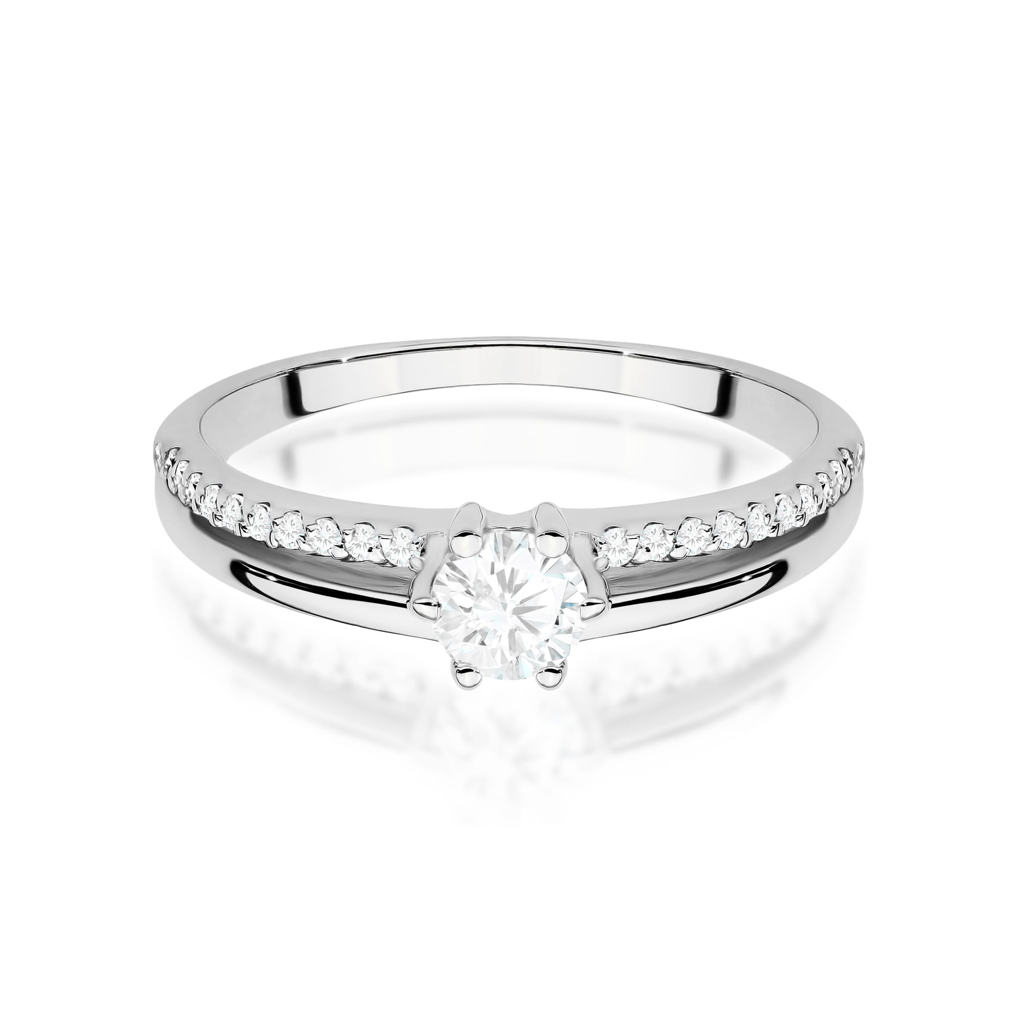 Auksinis Žiedas Su Labaratoriniais Deimantais