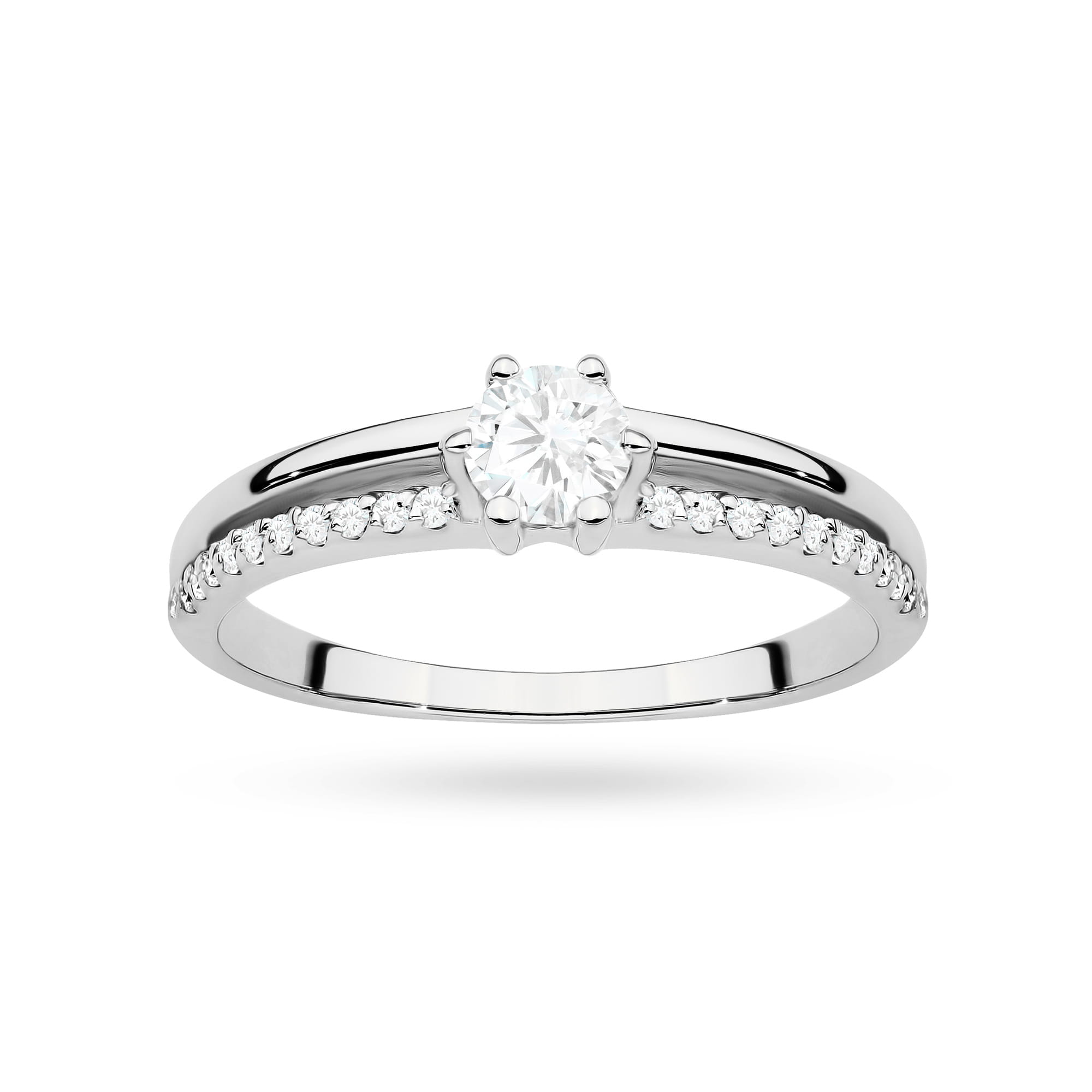 Auksinis Žiedas Su Labaratoriniais Deimantais