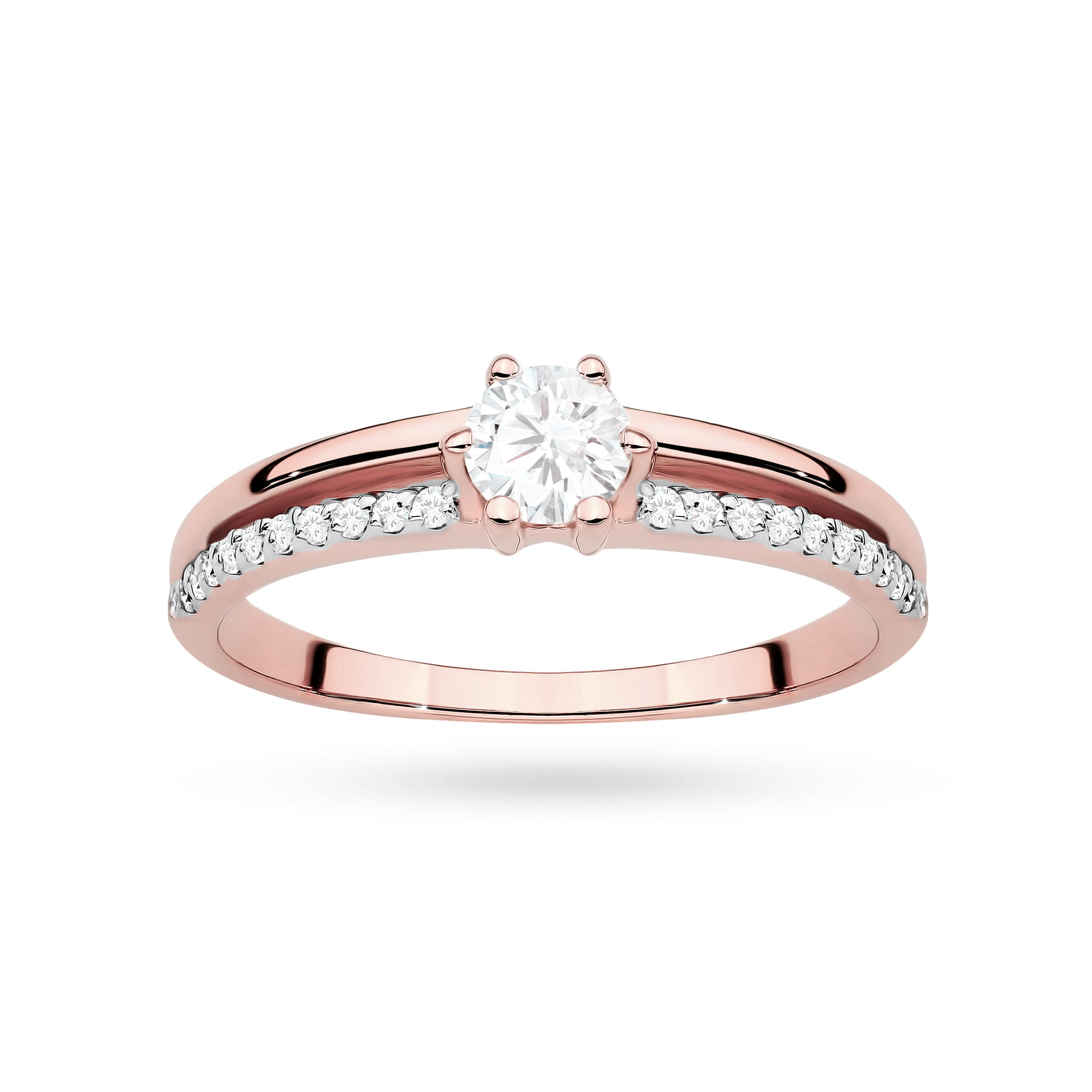 Auksinis Žiedas Su Labaratoriniais Deimantais