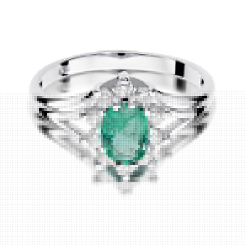 Auksinis Žiedas Su Smaragdu Ir Deimantais