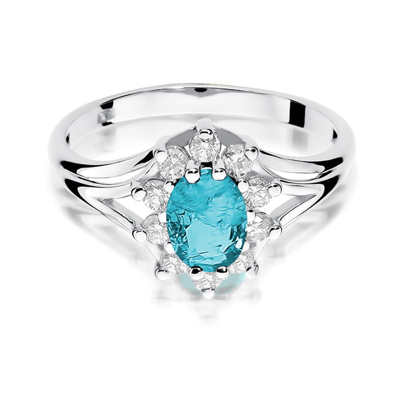 Gold Ring With Topaz And Diamonds