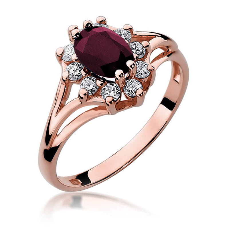 Gold Ring With Ruby And Diamonds