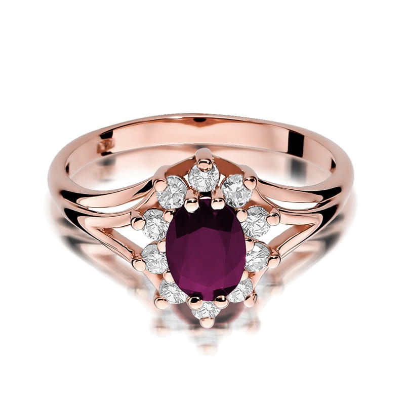 Gold Ring With Ruby And Diamonds