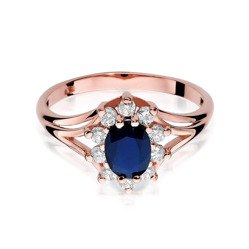 Gold Ring With Sapphire And Diamonds