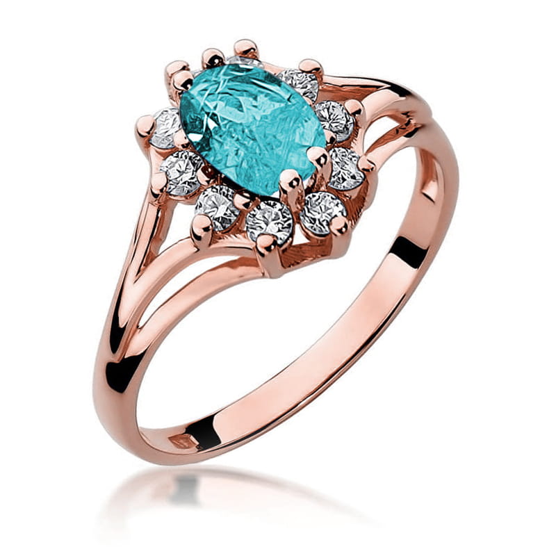 Gold Ring With Topaz And Diamonds