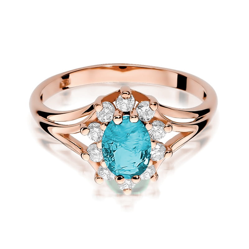 Gold Ring With Topaz And Diamonds