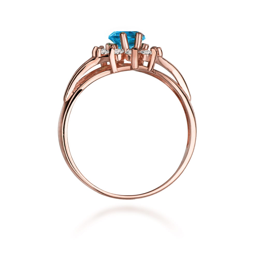 Gold Ring With Topaz And Diamonds