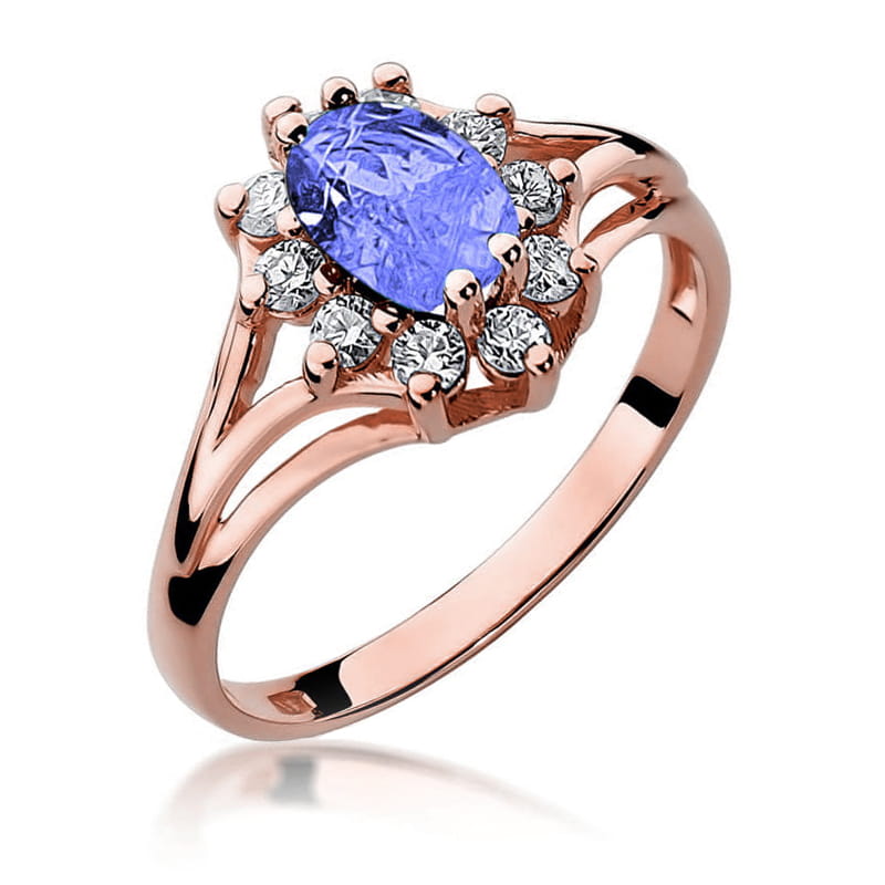 Gold Ring With Tanzanite And Diamonds