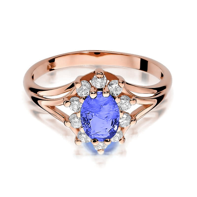 Gold Ring With Tanzanite And Diamonds