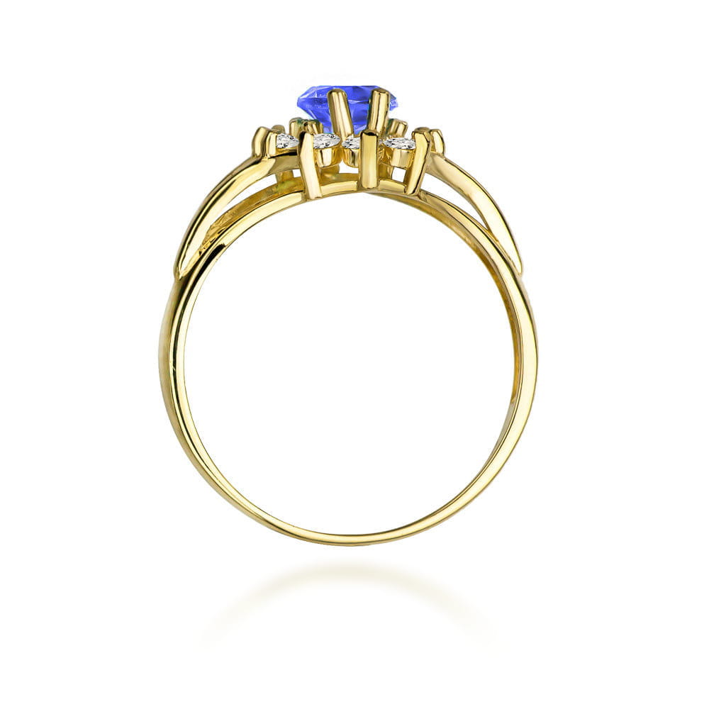 Gold Ring With Tanzanite And Diamonds