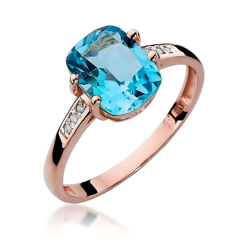 Gold Ring With Topaz And Diamonds