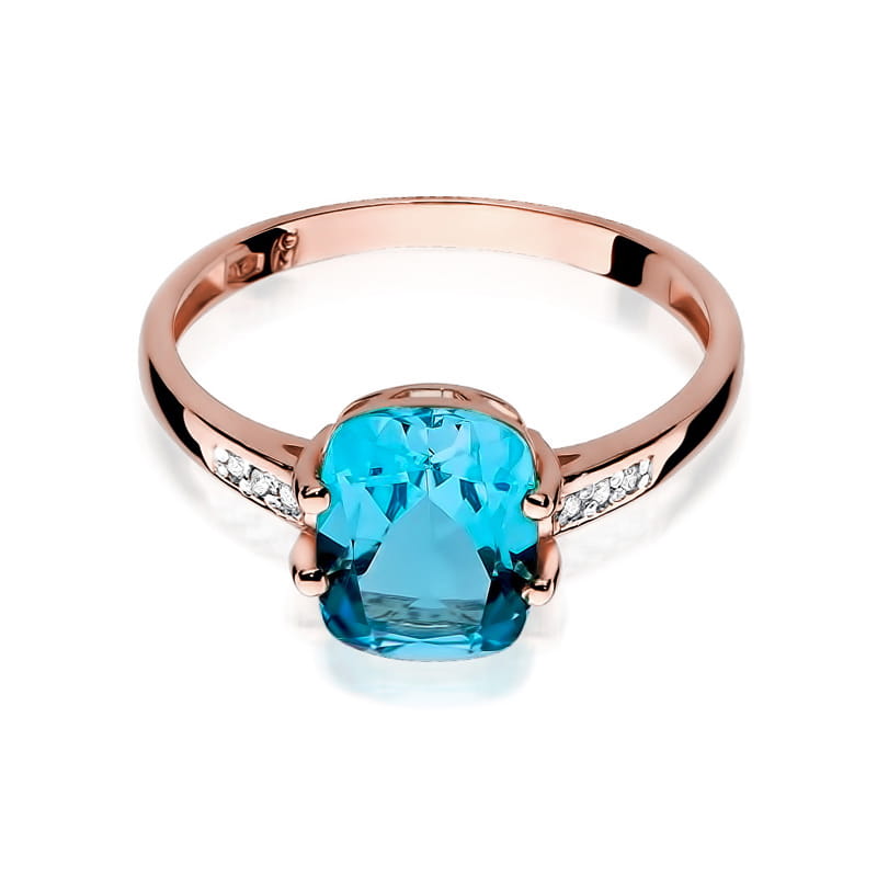 Gold Ring With Topaz And Diamonds