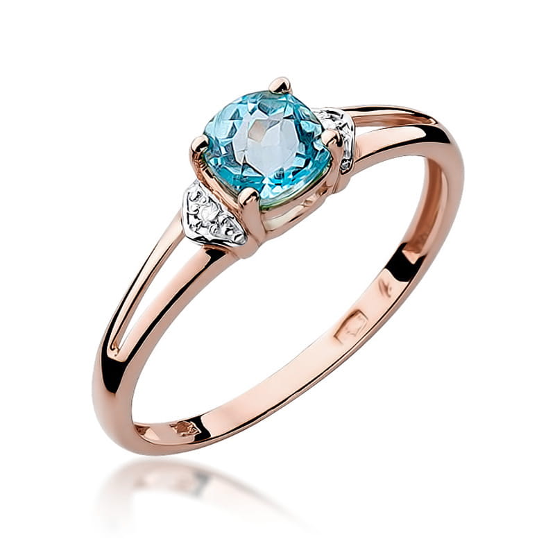Gold Ring With Topaz And Diamonds