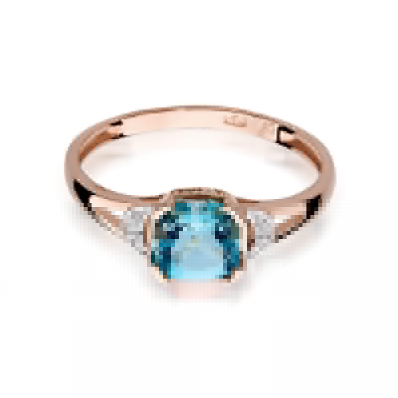 Gold Ring With Topaz And Diamonds