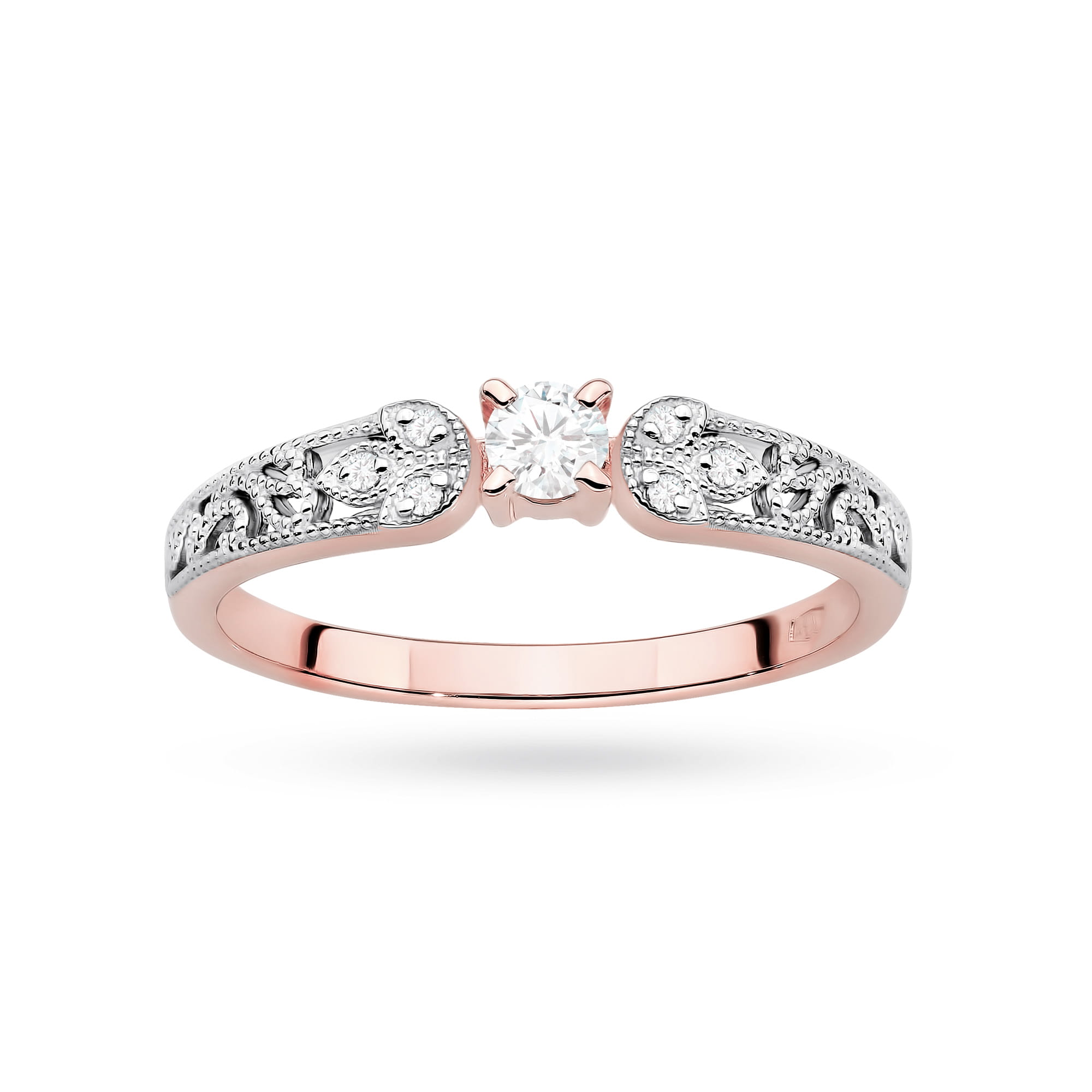 Auksinis Žiedas Su Labaratoriniais Deimantais