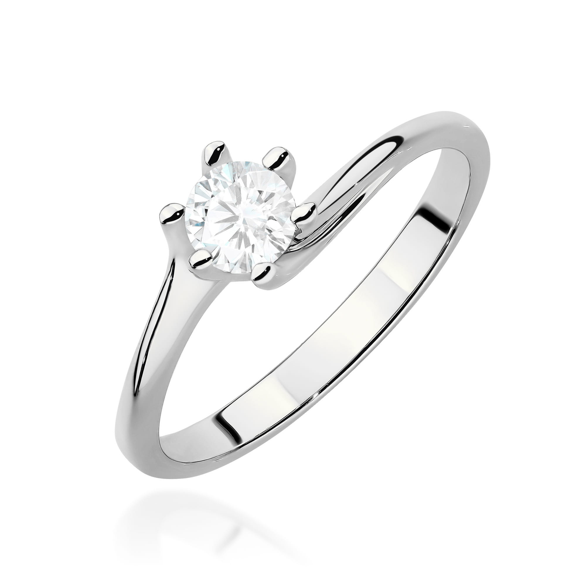 Auksinis Žiedas Su Labaratoriniu Deimantu