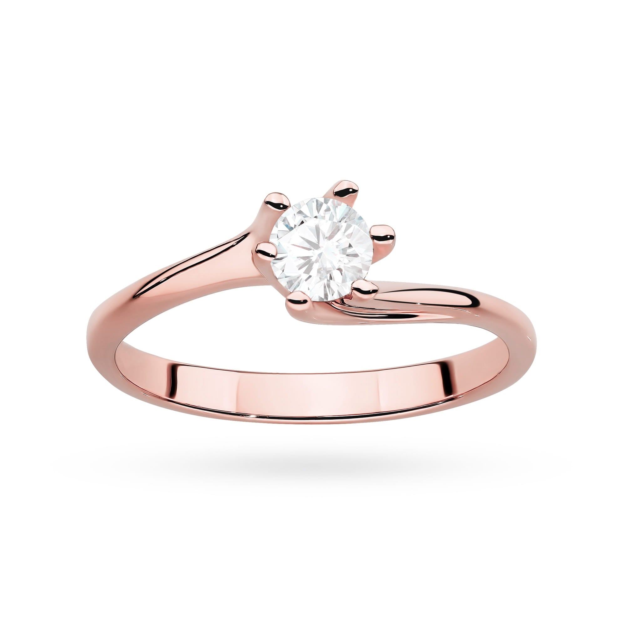 Auksinis Žiedas Su Labaratoriniu Deimantu