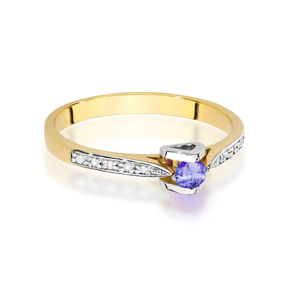 Gold Ring With Tanzanite And Diamonds