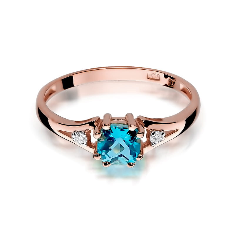 Gold Ring With Topaz And Diamonds