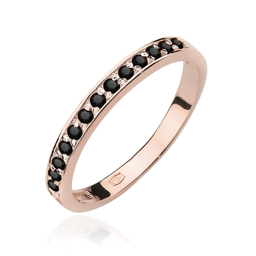 Gold Ring With Black Diamonds
