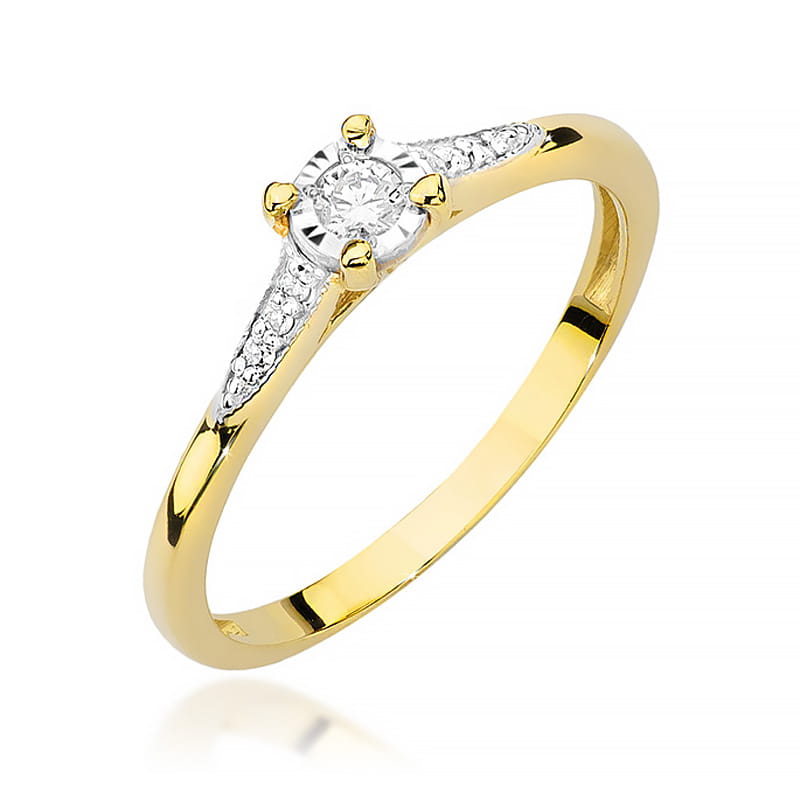 Auksinis Žiedas Su Deimantais