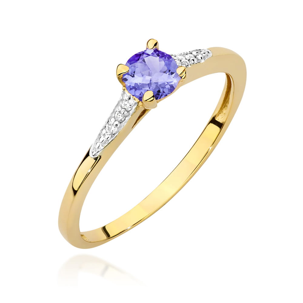 Gold Ring With Tanzanite And Diamonds