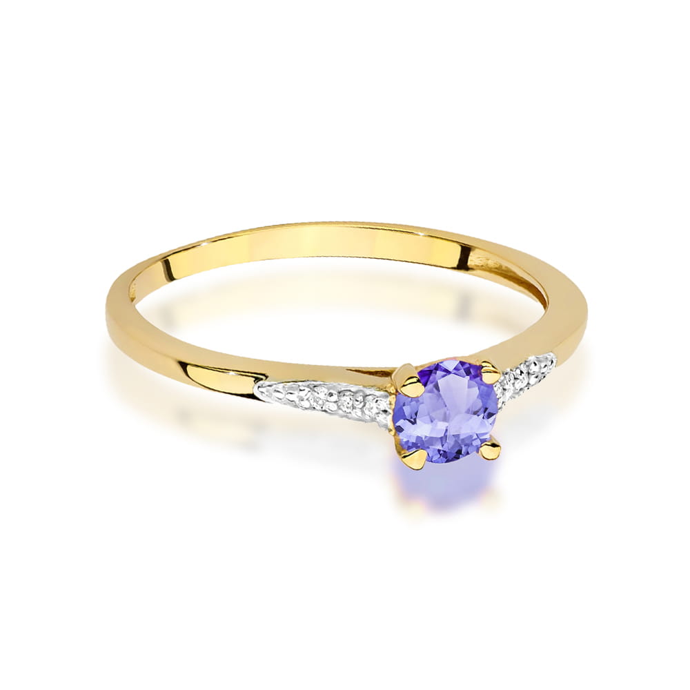 Gold Ring With Tanzanite And Diamonds