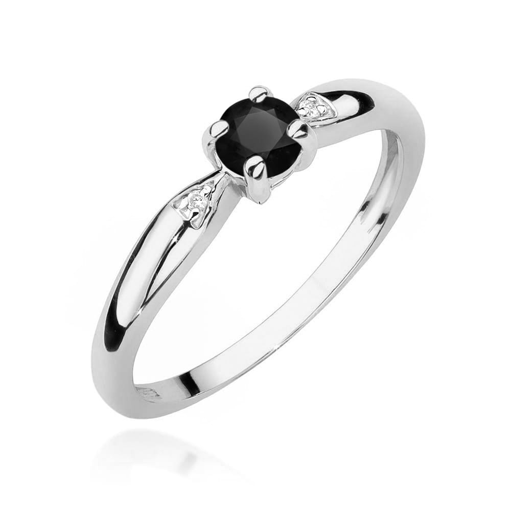 Gold Ring With Black And White Diamonds