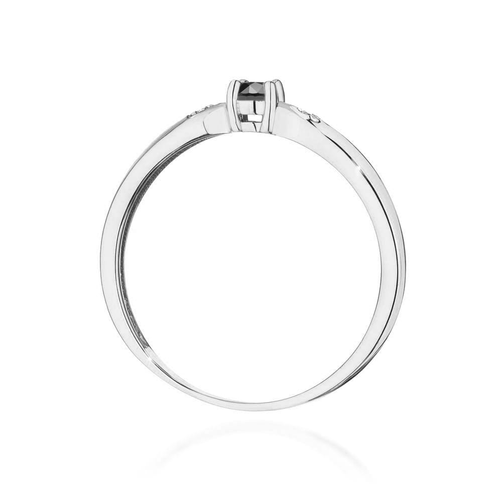 Gold Ring With Black And White Diamonds