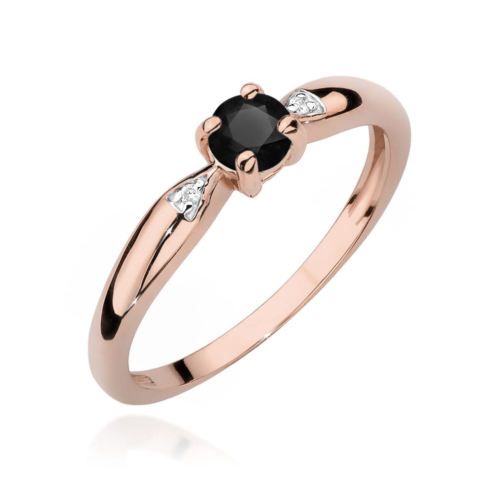 Gold Ring With Black And White Diamonds