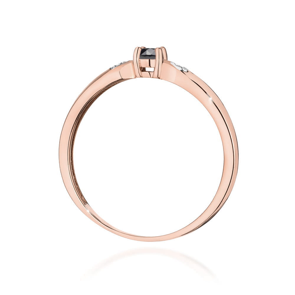 Gold Ring With Black And White Diamonds