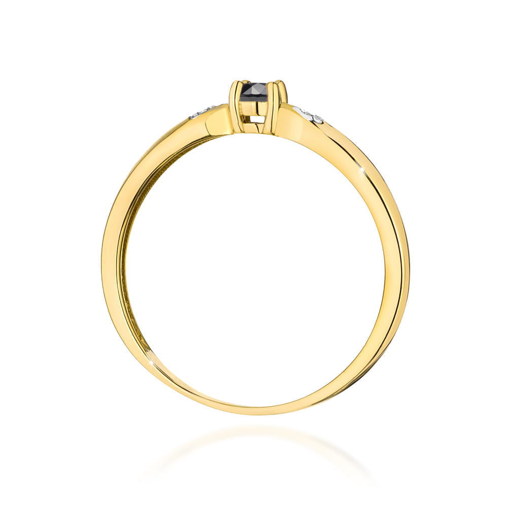 Gold Ring With Black And White Diamonds